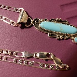 Gorgeous Natural Turquoise in Sterling Necklace